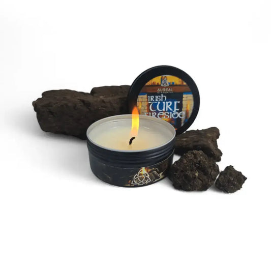 Irish Turf Candle with turf pieces