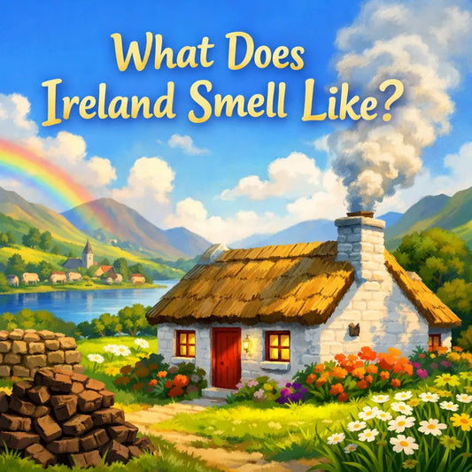Colourful Irish cottage with turf smoke rising from chimney – What Does Ireland Smell Like