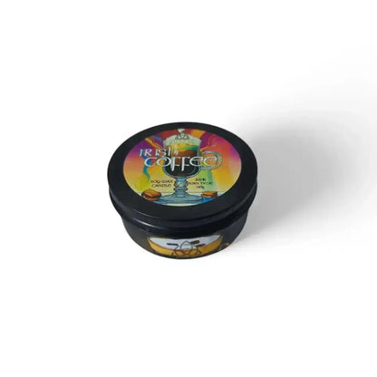 Irish Coffee soy wax candle in a black tin
